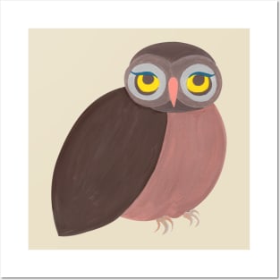 Brown Chubby Owl Posters and Art